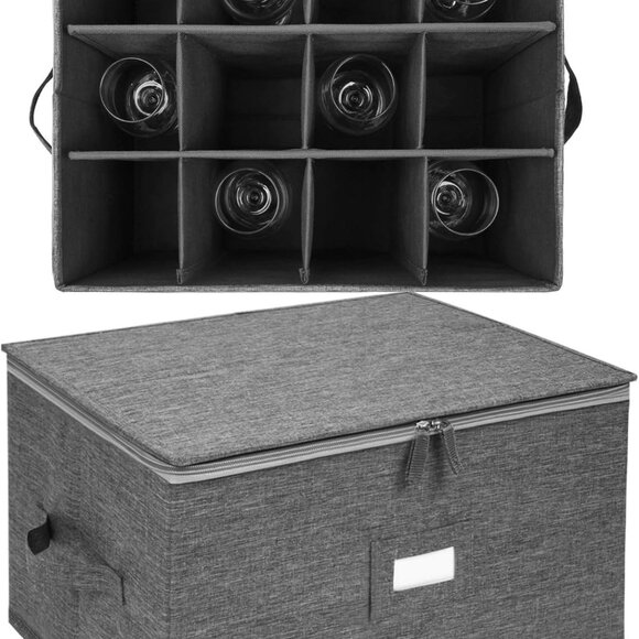Stemware Storage Cases, Wine Glass Storage Box Containers for Glassware or Cryst - Picture 5 of 6
